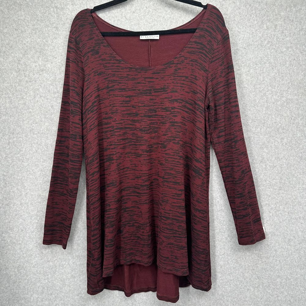 Bryn Walker Women's Tunic‎ Lagenlook Black Red Oversized Stretch Size Medium